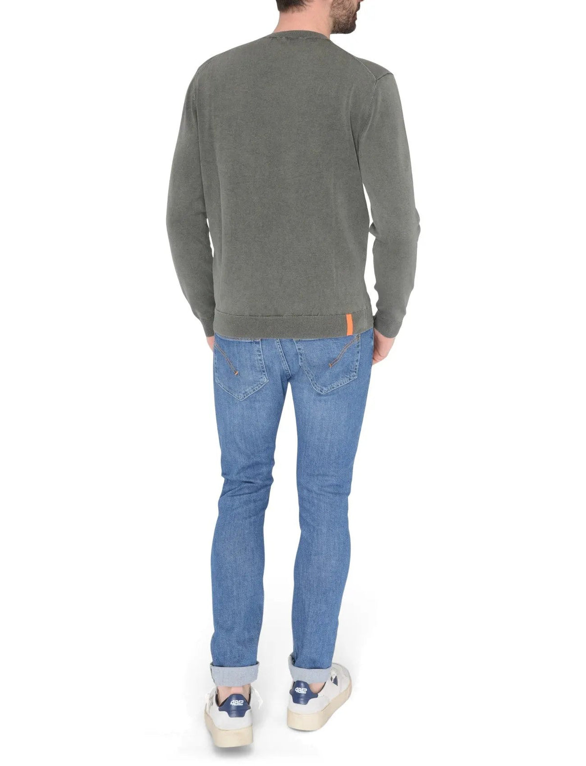 RRD Techno Wash Round 16 Knit - Verde (25103-20) - Dettaglio piping arancione sul fondo