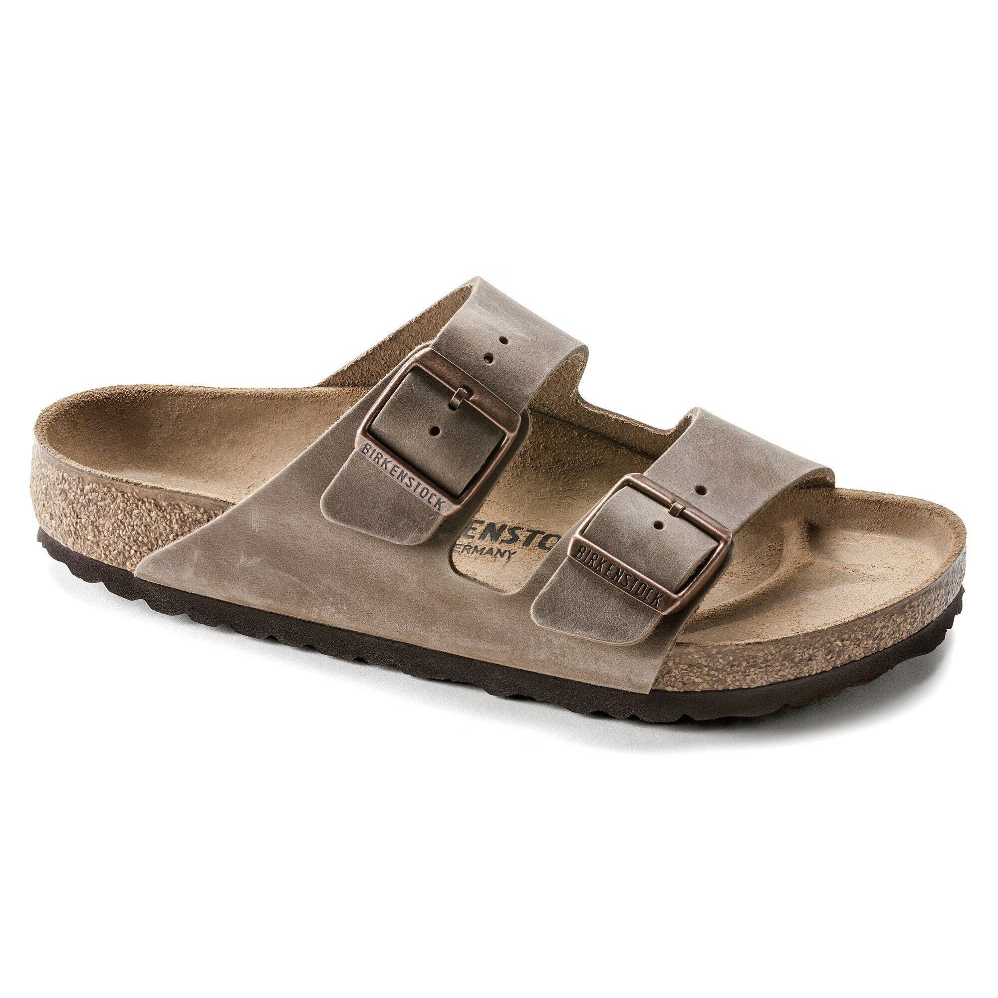 Sandali BIRKENSTOCK Arizona in pelle marrone oiled, modello 352203, con cinturini regolabili e suola comoda.
