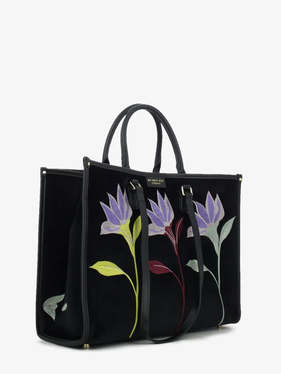 Borsa My Best Bag Atena Essence Black Flower - Vista posteriore