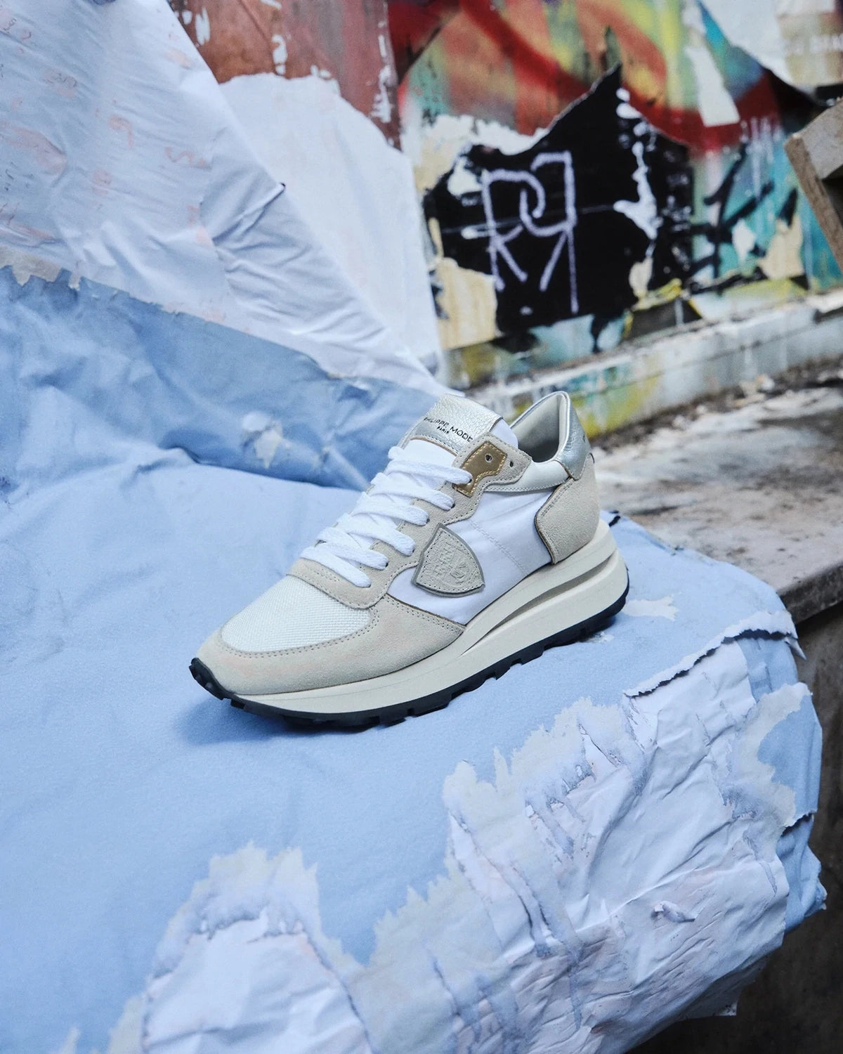 PHILIPPE MODEL TKLD W003 Sneaker basse Tropez Haute donna - bianco e argento