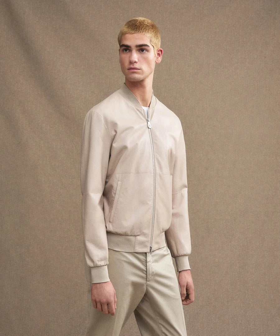 PEUTEREY FANS LEATHER ACC GIACCA BOMBER IN PELLE