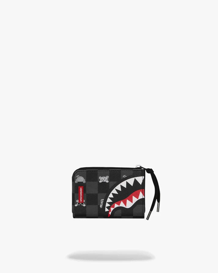 SPRAYGROUND W8917  WALLET GRAY PEEKING CHARACTER CHECK