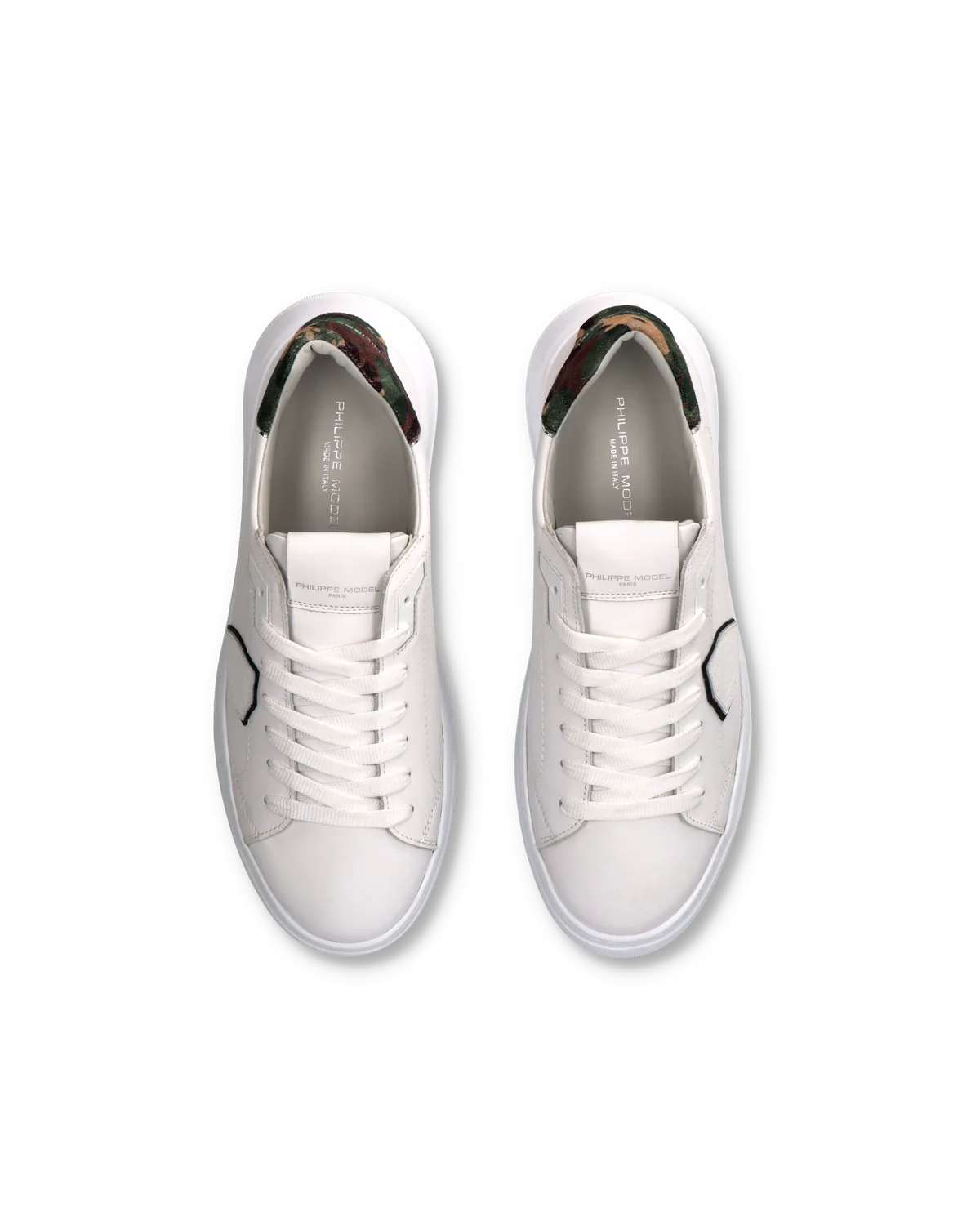 PHILIPPE MODEL BTLU VC12 Sneaker Temple Uomo, Bianco e Camouflage