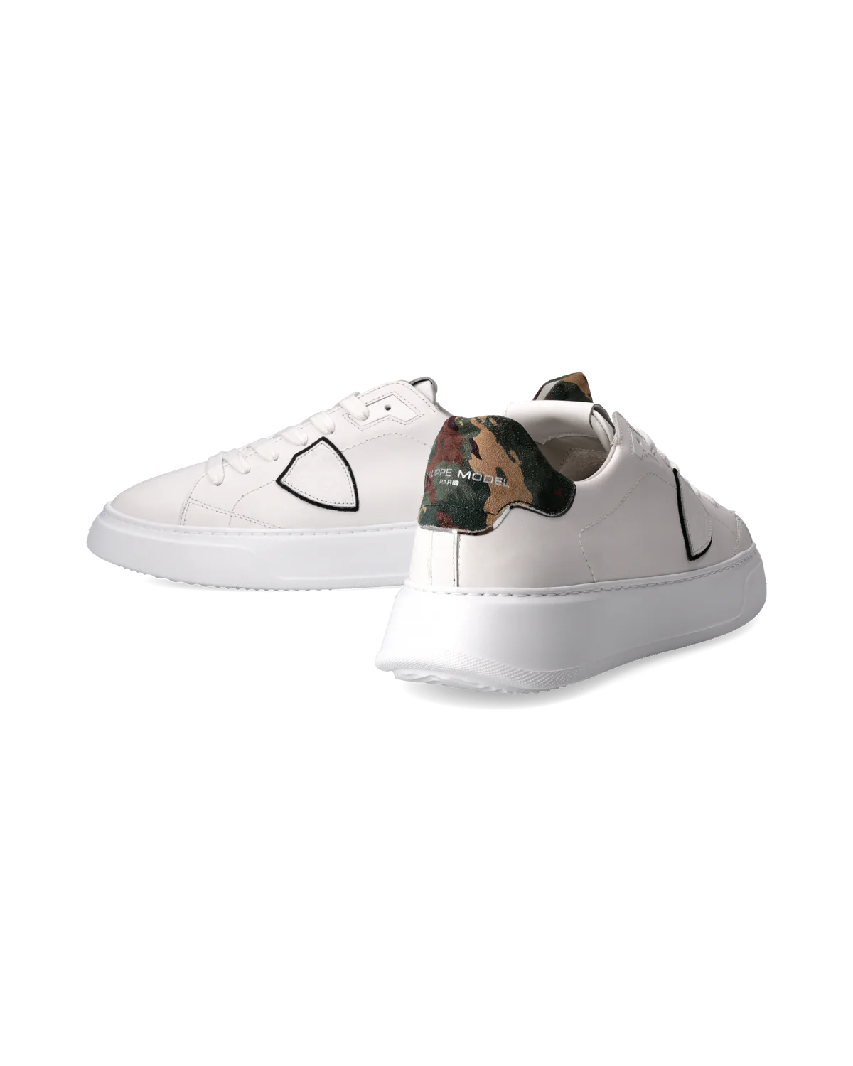 PHILIPPE MODEL BTLU VC12 Sneaker Temple Uomo, Bianco e Camouflage