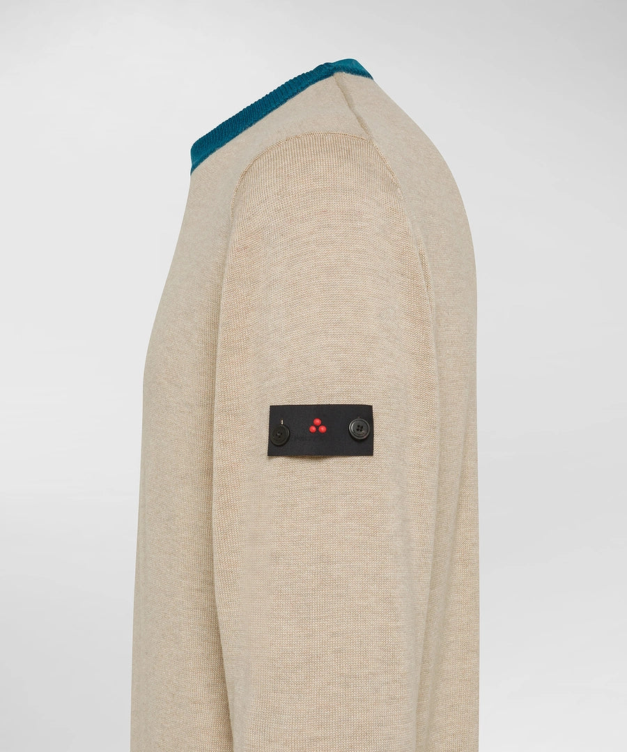 PEUTEREY NEW MARLON  Pullover In Tricot Misto Lana Con Dettagli A Contrasto