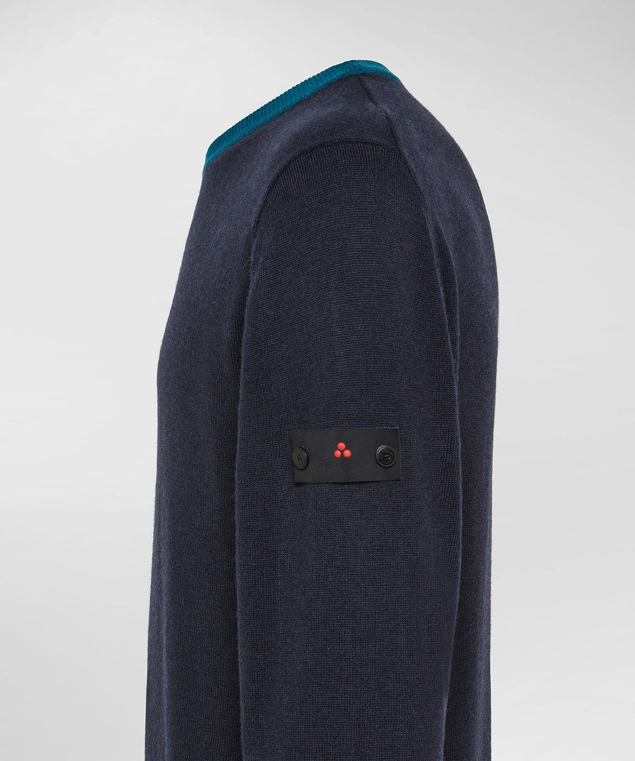 PEUTEREY NEW MARLON  Pullover In Tricot Misto Lana Con Dettagli A Contrasto