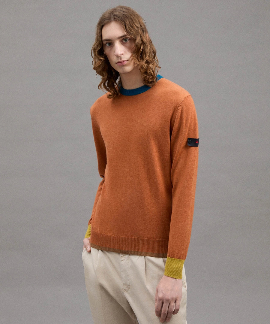 PEUTEREY NEW MARLON  Pullover In Tricot Misto Lana Con Dettagli A Contrasto
