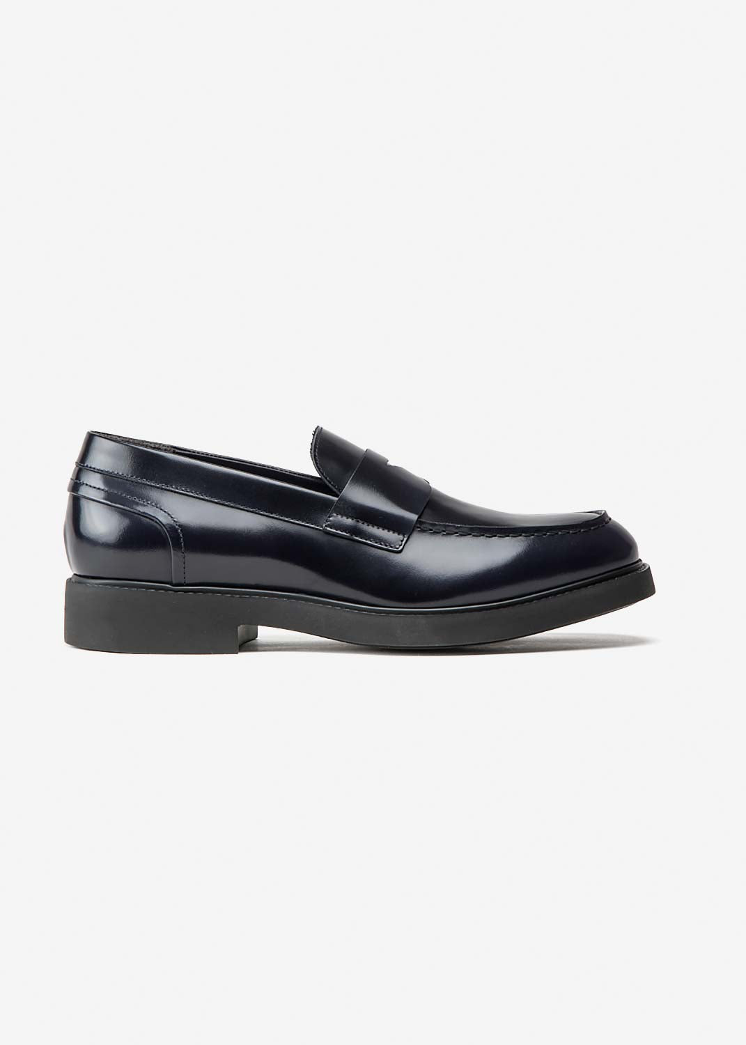 BARLEYCORN Sleek Moccasin Blue Leather