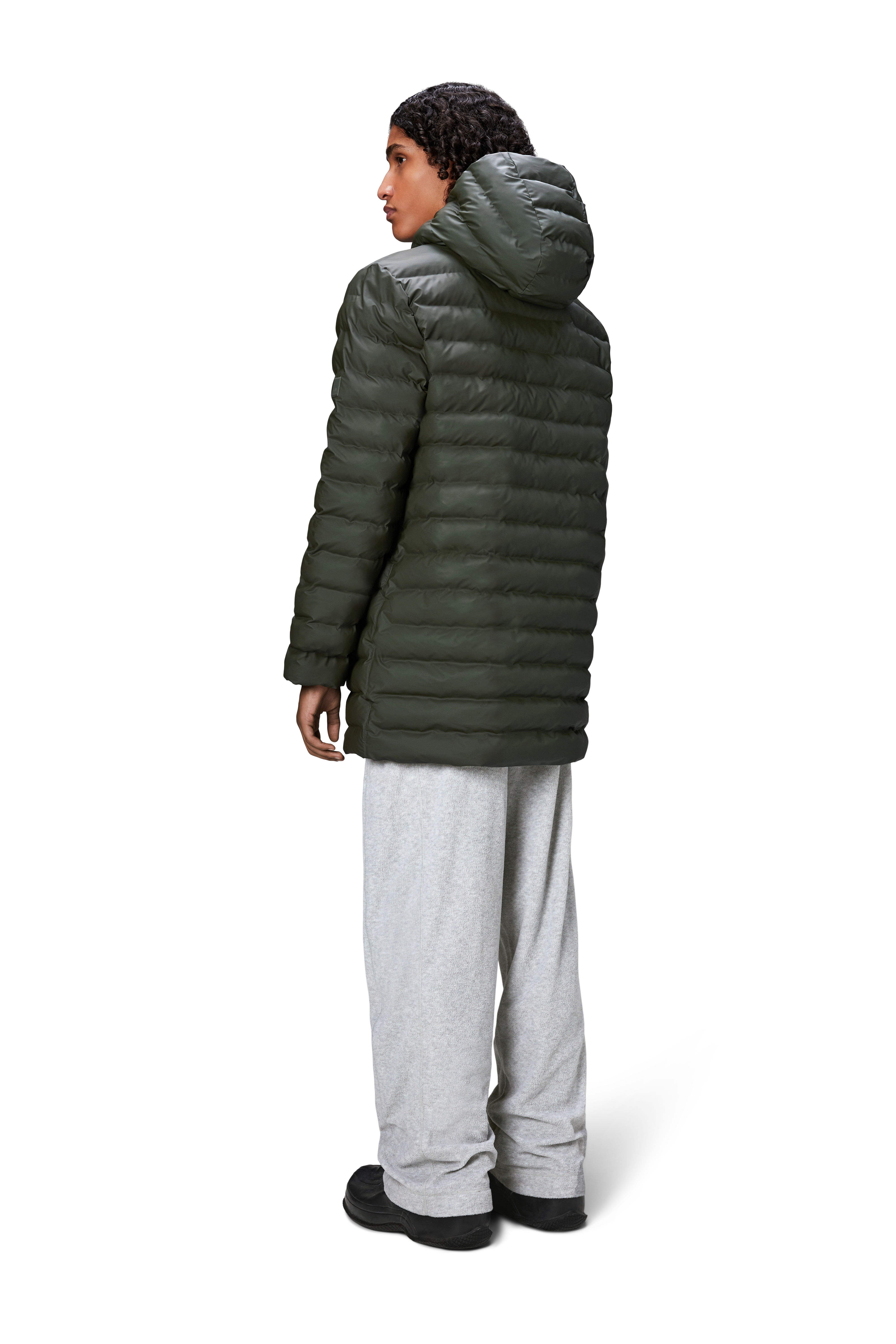 RAINS R15900 03 LOHJA LONG PUFFER JACKET TRENCH PIUME