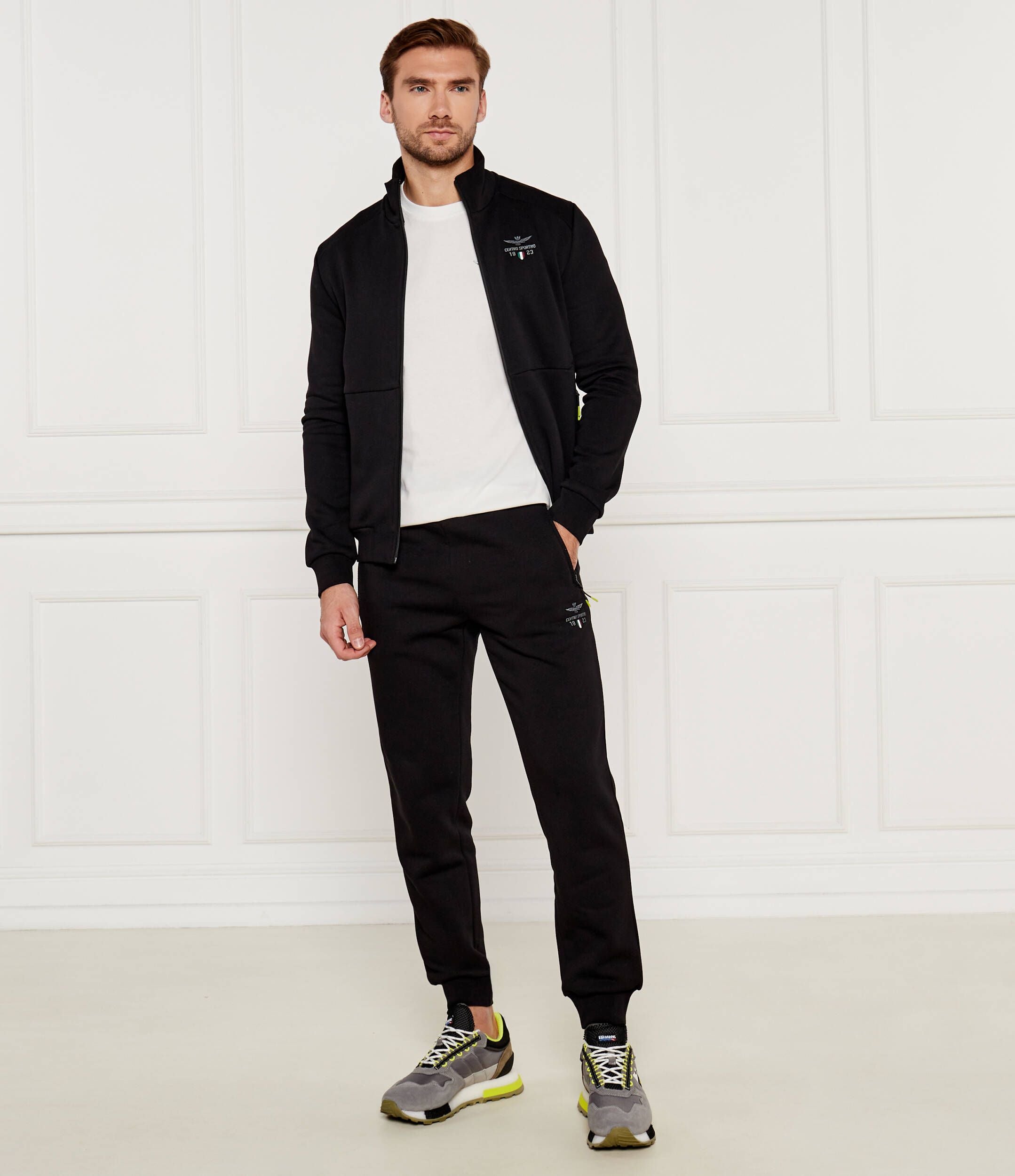 AERONAUTICA MILITARE Pantalone sport con stampe riflettenti