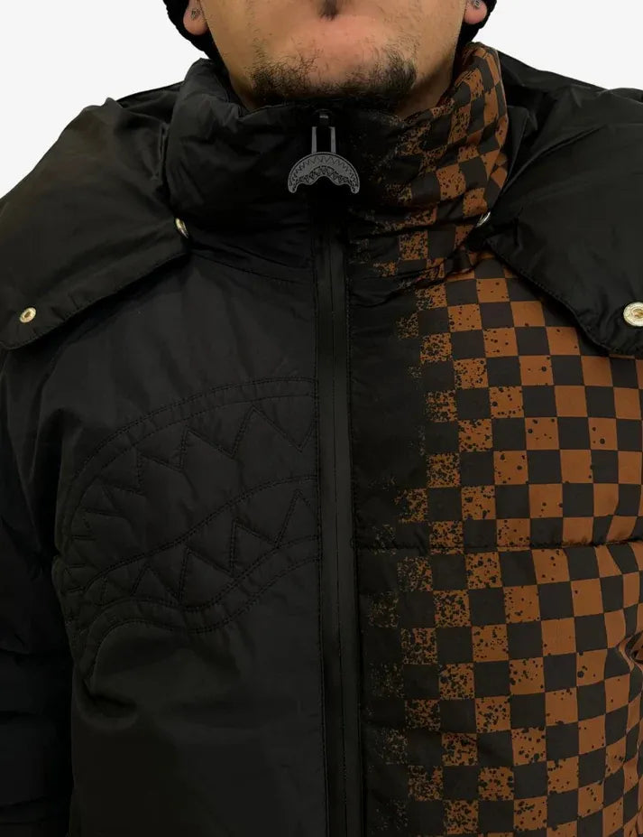 SPRAYGROUND SP682 BLACK SPRAY SHARKS PARIS bOMBER PIUMINO