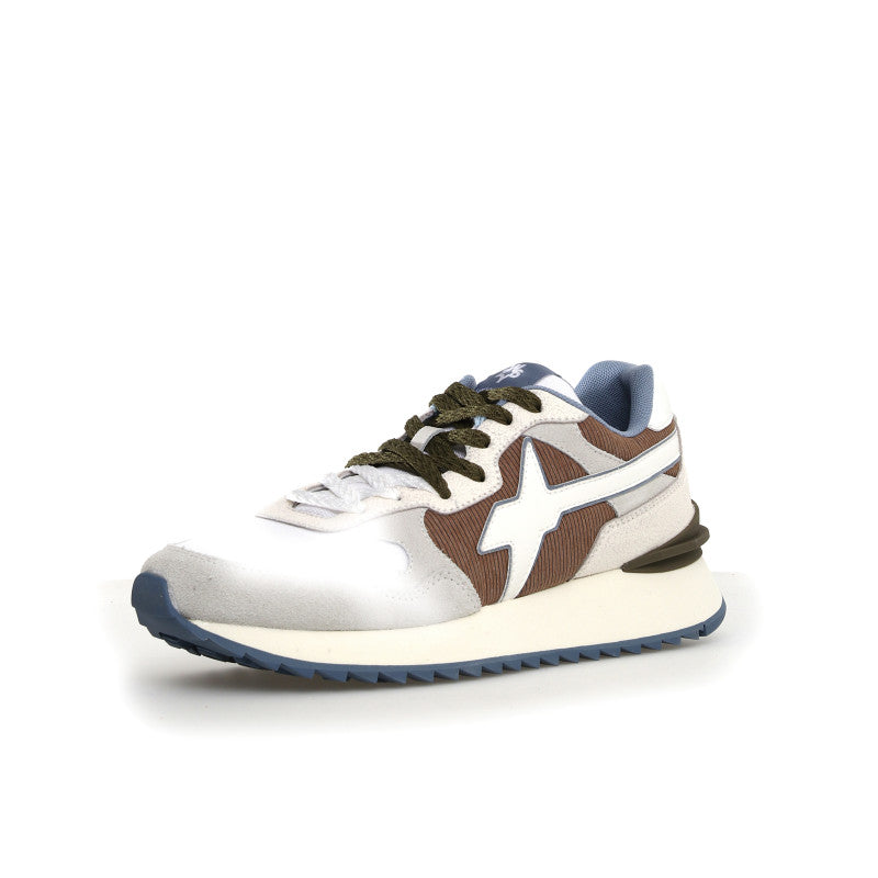 W6YZ YAK-M 1N53 SUEDE STRIPED NYLON WHITE-BROWN