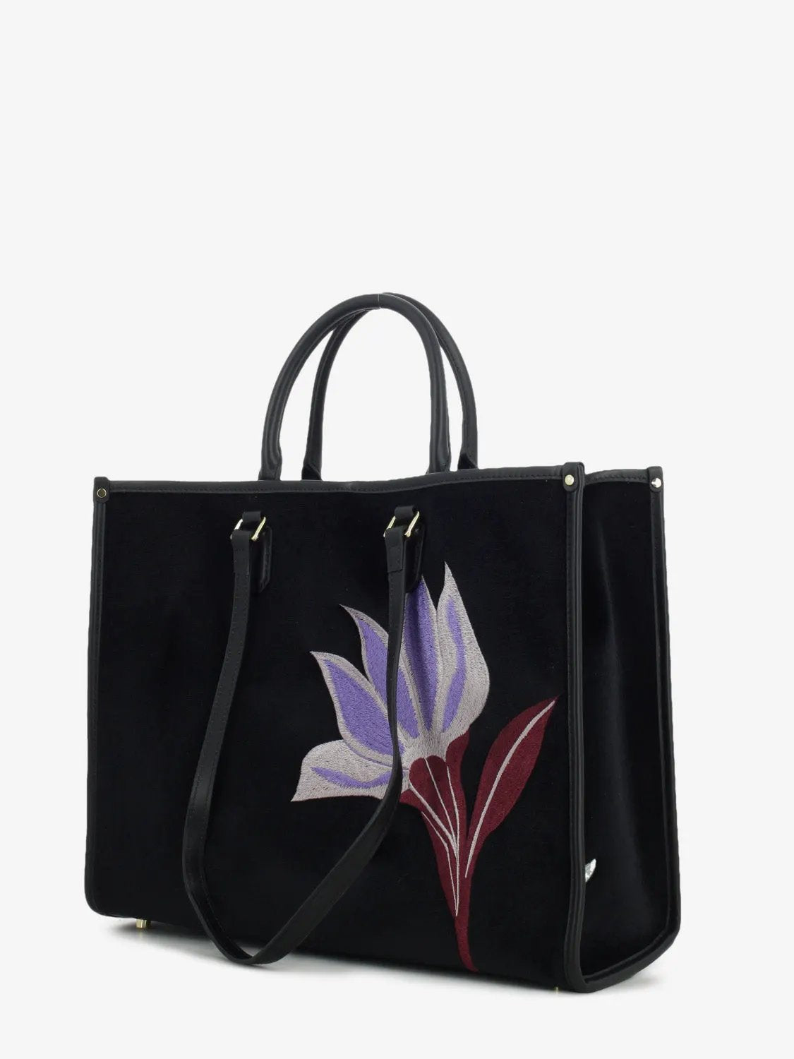 Borsa My Best Bag Atena Essence Black Flower - Dettaglio fondo e piedini