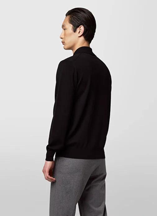 ALPHA STUDIO AU-7004B - Polo uomo Merino 110, colore Nero (vista laterale)