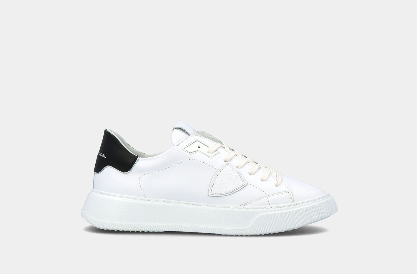 PHILIPPE MODEL BTLU V007 TEMPLE LOW MAN - VEAU BLANC NOIR - 42