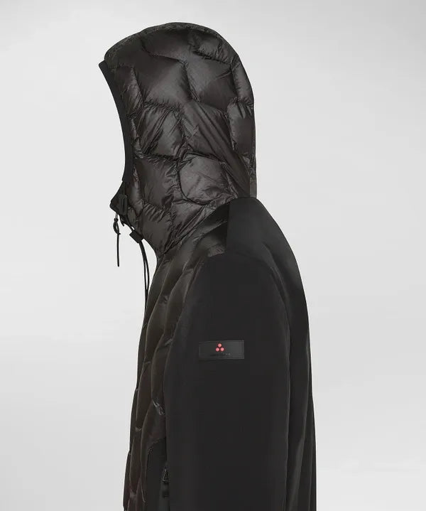 PEUTEREY KOONS KJ BMAT PEU 520701181862 NER  BLOUSON JACKET BOMBER BIMATERIALE CON TRAPUNTA GEOMETRICA