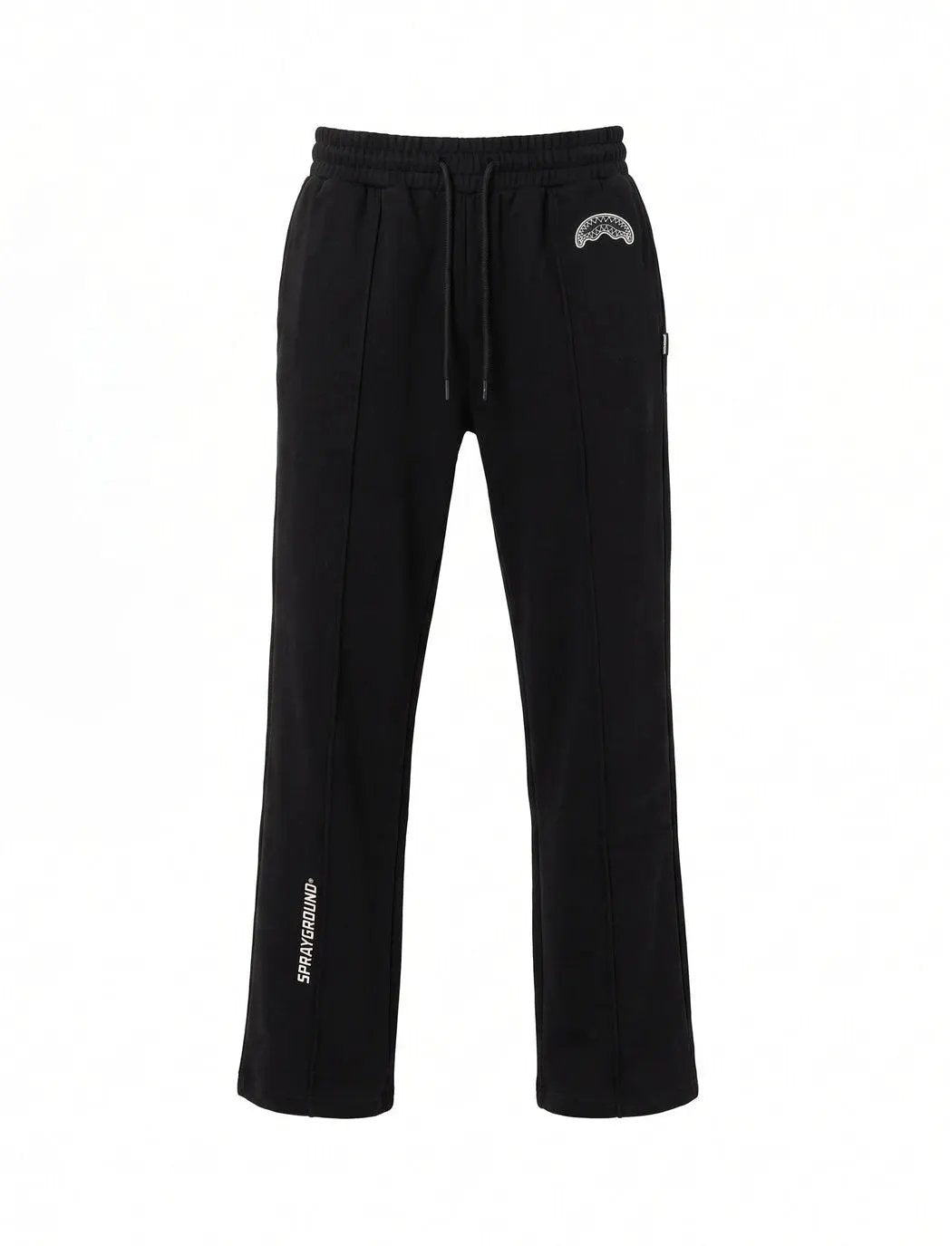 Sprayground Pantalone Tuta Pure Straight Leg SP966GBLK Nero - Dettaglio logo ricamato