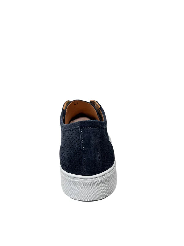 Baskets EXTON 565 bleues en daim perforé