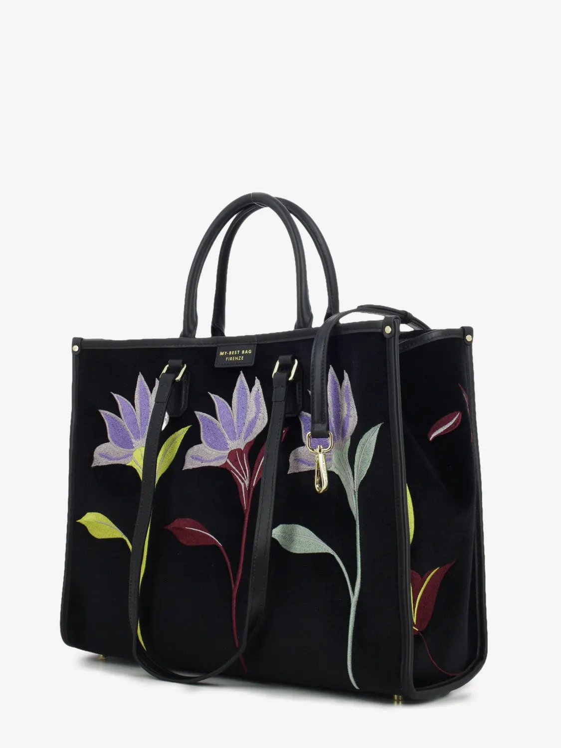 Borsa My Best Bag Atena Essence Black Flower - Interno con pochette
