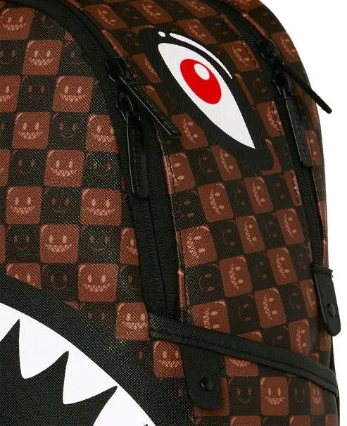 SPRAYGROUND B9305 BACKPACK SHARKS IN PARIS WTF BUBBLE BROWN CHECK SAVAGE by SPRAYGROUND