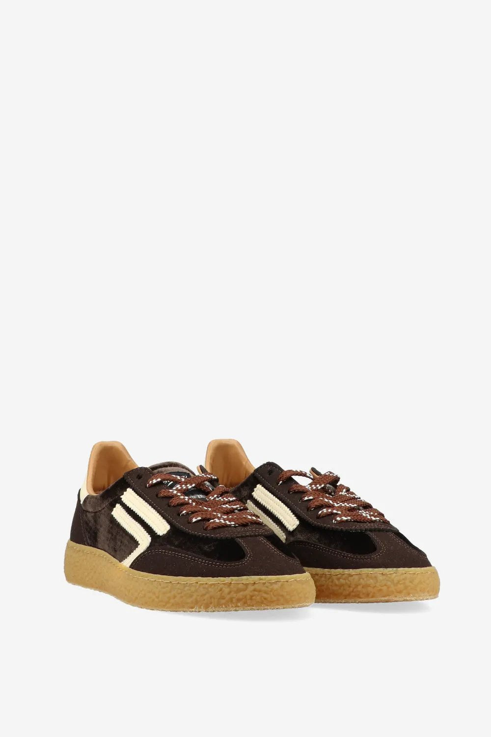 PURAAI PU601X-023 Sneaker 6.01 XS Figue - Dettaglio finiture in microsuede