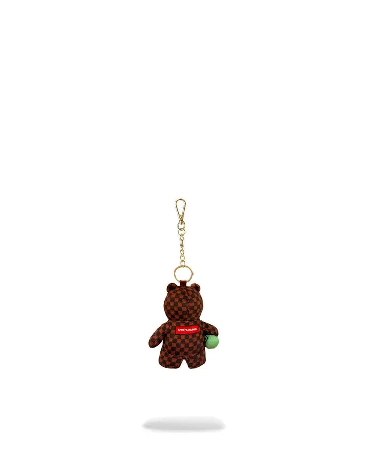 SPRAYGROUND K9594  KEYCHAIN SIP WTF BUBBLY BROWN CHECK BEAR