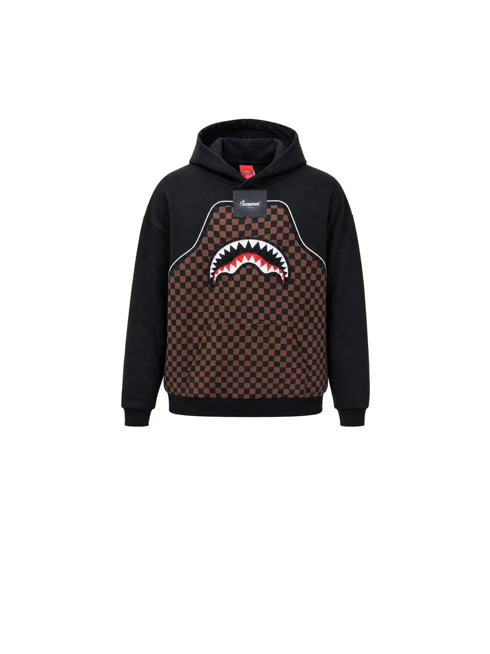 SPRAYGROUND Hoodie Checkered Contrast Comfy SP933G Nero - Dettaglio