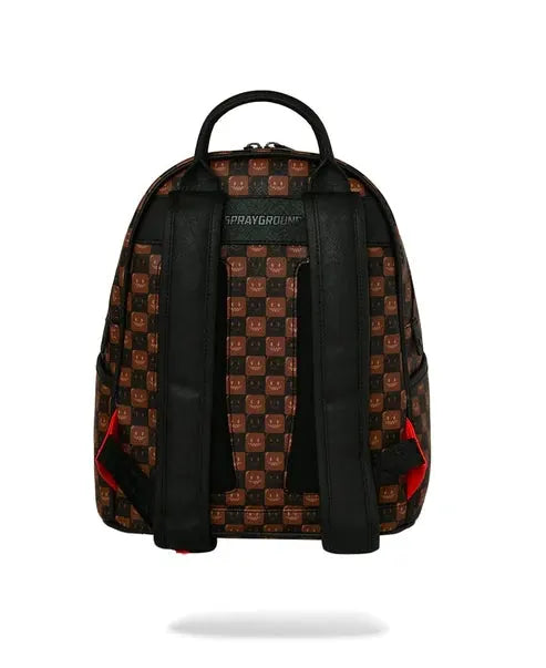 SPRAYGROUND B9305 BACKPACK SHARKS IN PARIS WTF BUBBLE BROWN CHECK SAVAGE by SPRAYGROUND