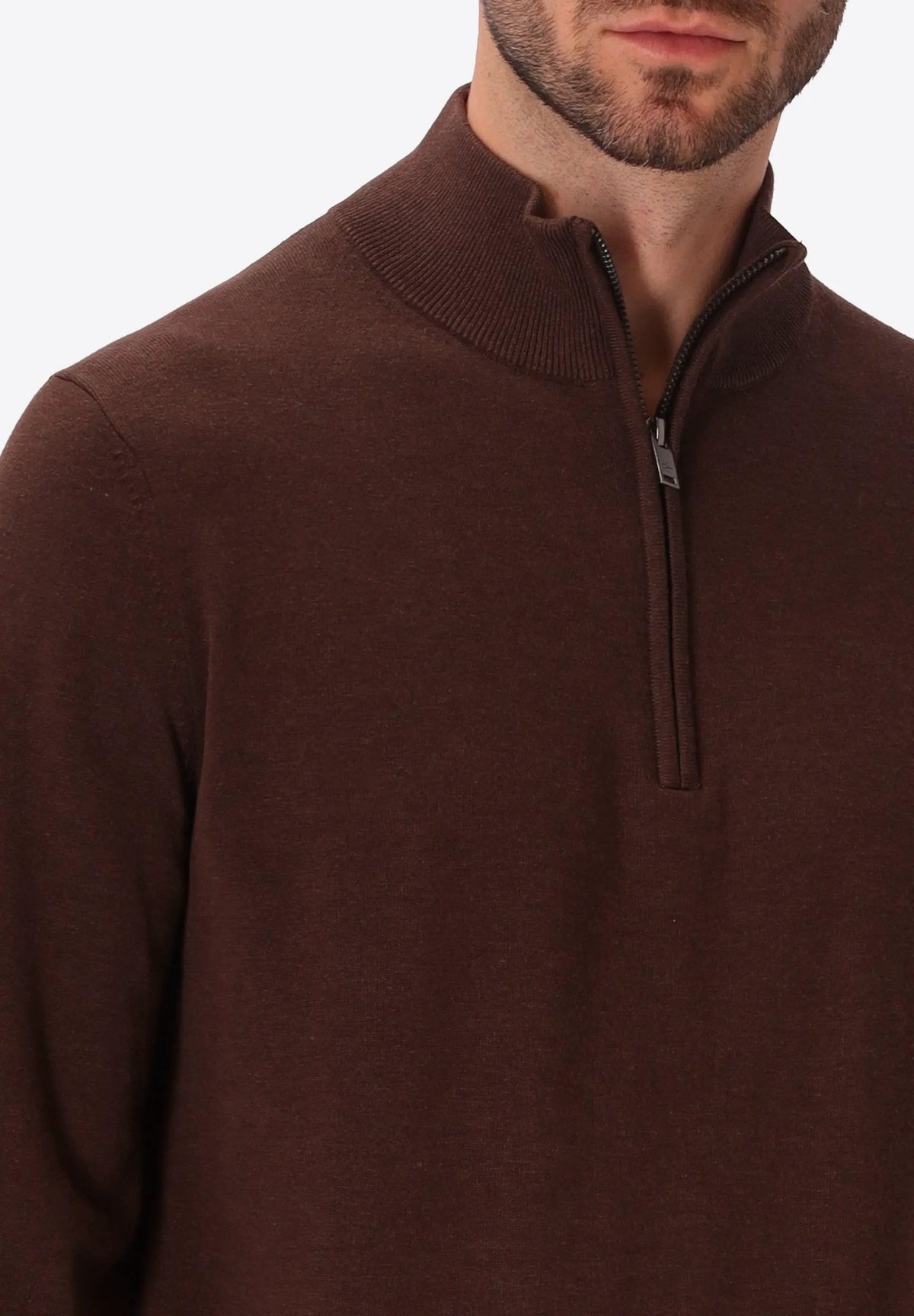 Distretto12 Maglia collo alto con zip Perugino Brown - Vista posteriore
