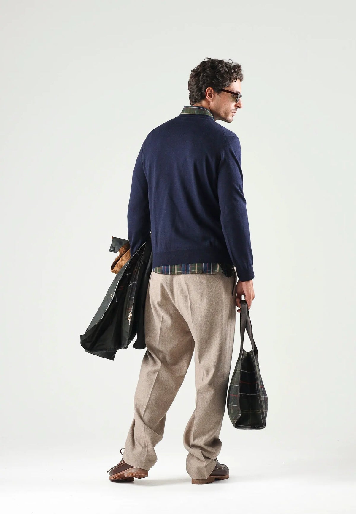 Pullover Girocollo Uomo Lacoste Blu Navy AH3225 166 - Dettaglio scollo e maglia
