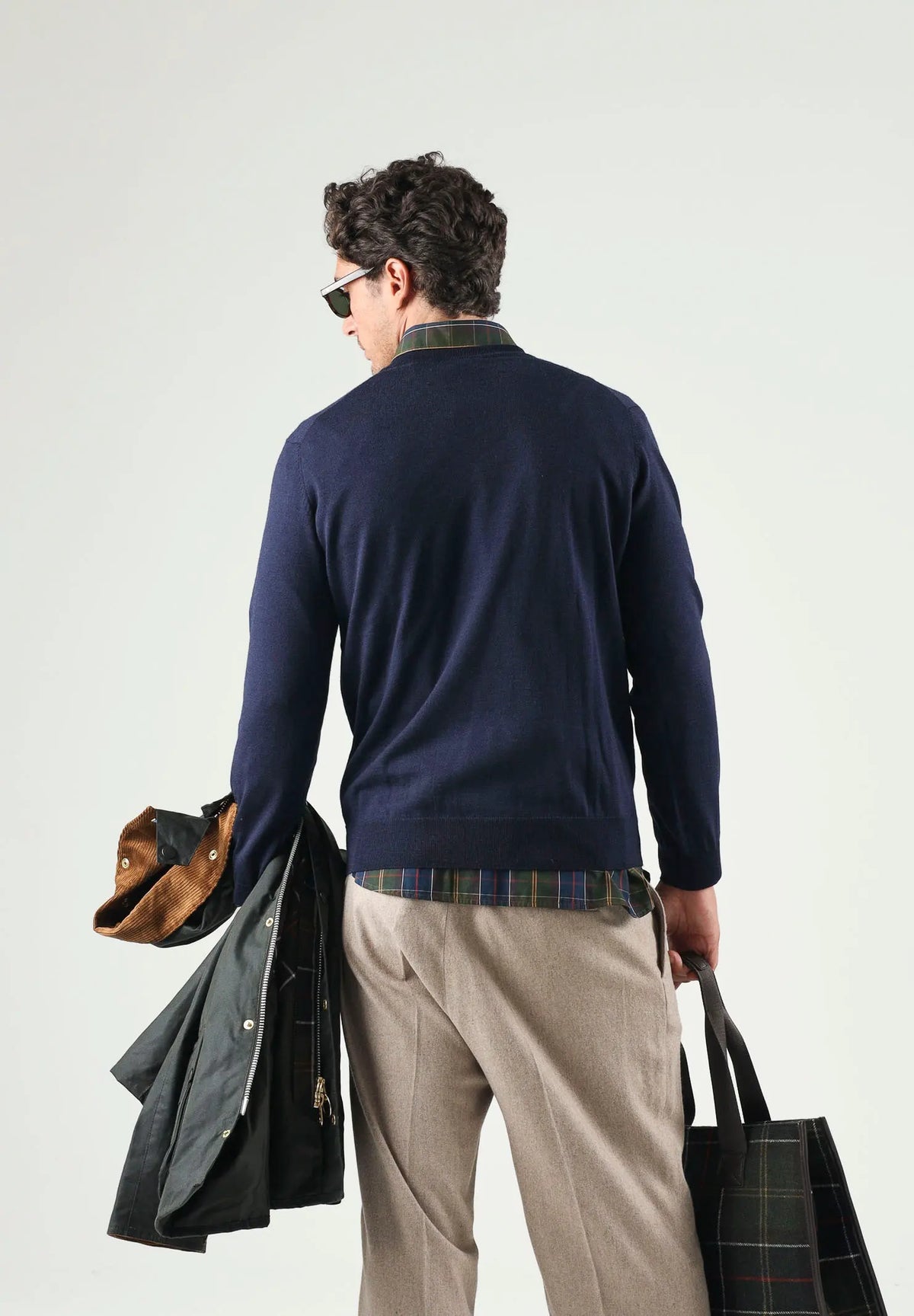 Pullover Girocollo Uomo Lacoste Blu Navy AH3225 166 - Dettaglio orlo e polsino