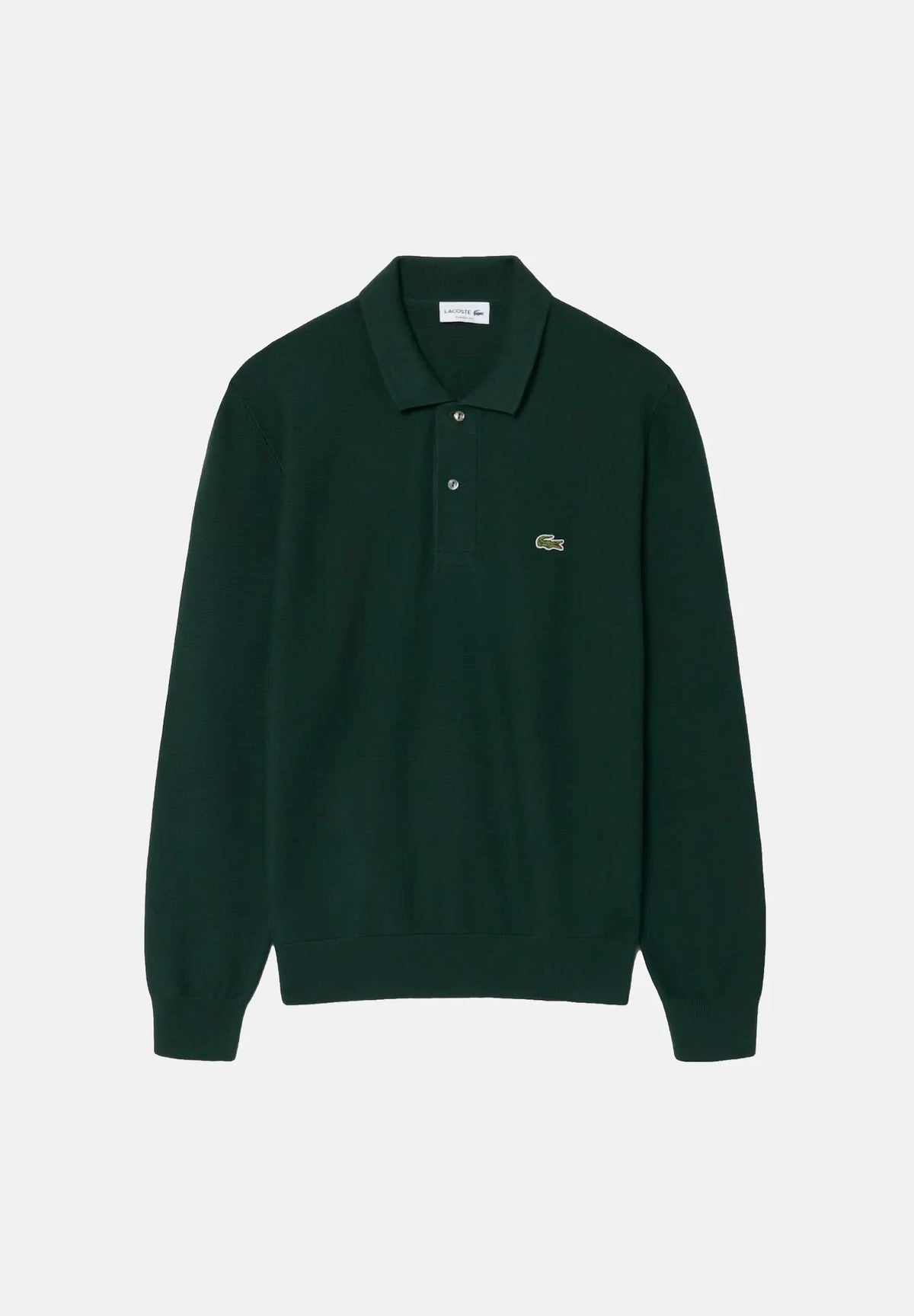 LACOSTE Polo manica lunga verde da uomo con colletto classico AH9904 YZP LACOSTE