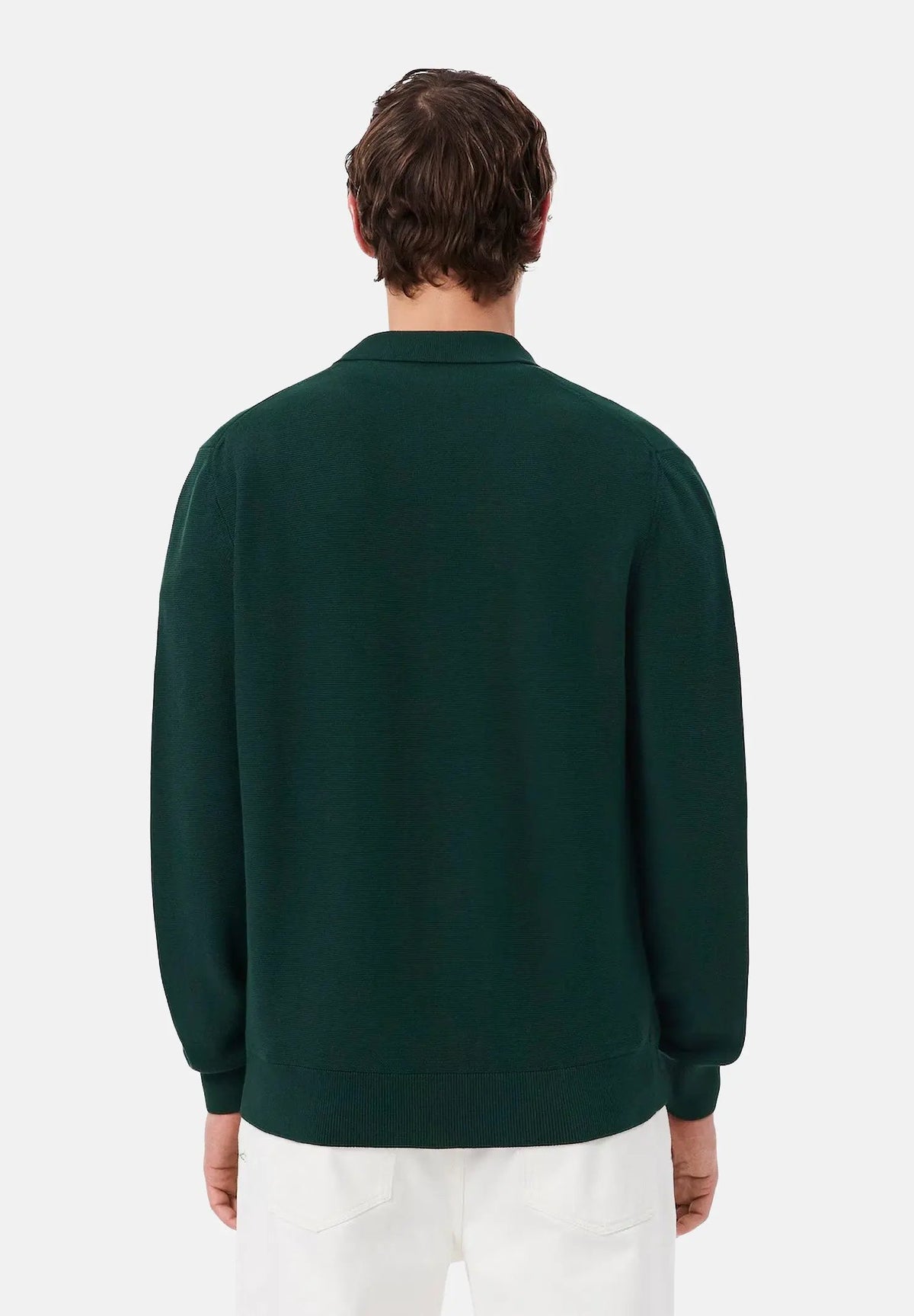 LACOSTE Polo manica lunga verde da uomo con colletto classico AH9904 YZP LACOSTE