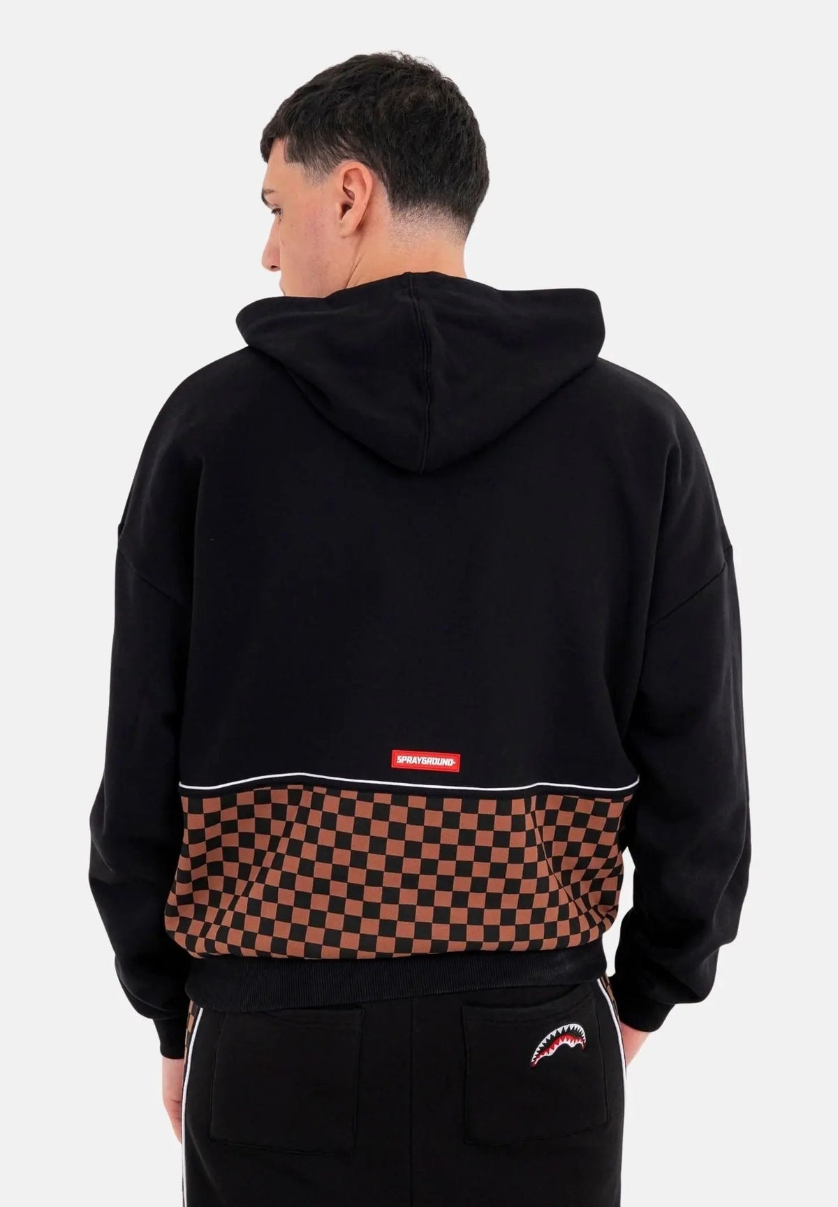 SPRAYGROUND Hoodie Checkered Contrast Comfy SP933G Nero - Retro
