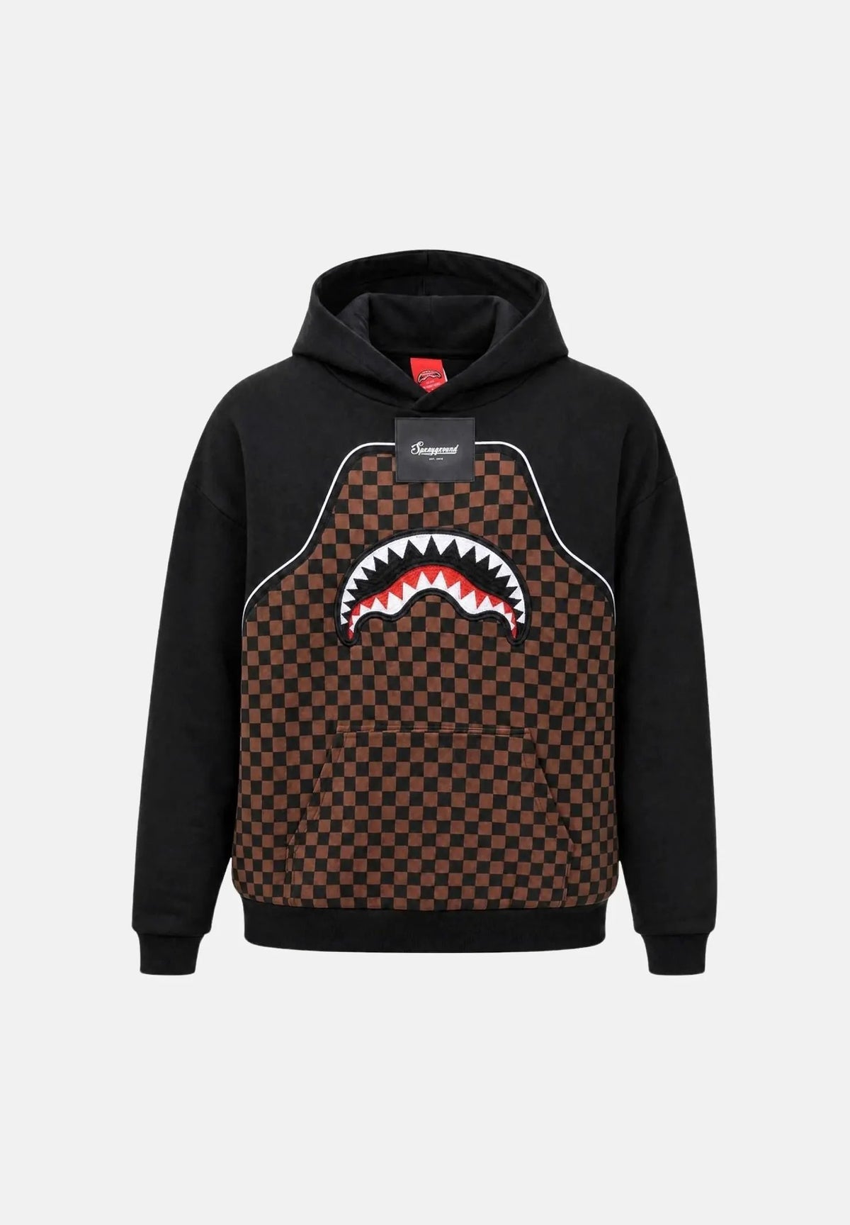 SPRAYGROUND Hoodie Checkered Contrast Comfy SP933G Nero - Fronte