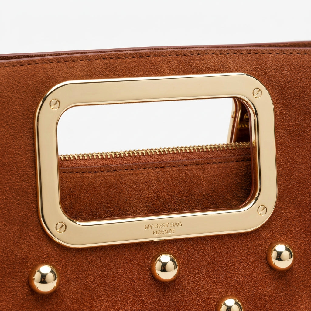 MY BEST BAG FIRENZE F2-MYB-3038S-S04 HAND BAG VIKTORIA SUEDE STUDS by MY BEST BAG FIRENZE