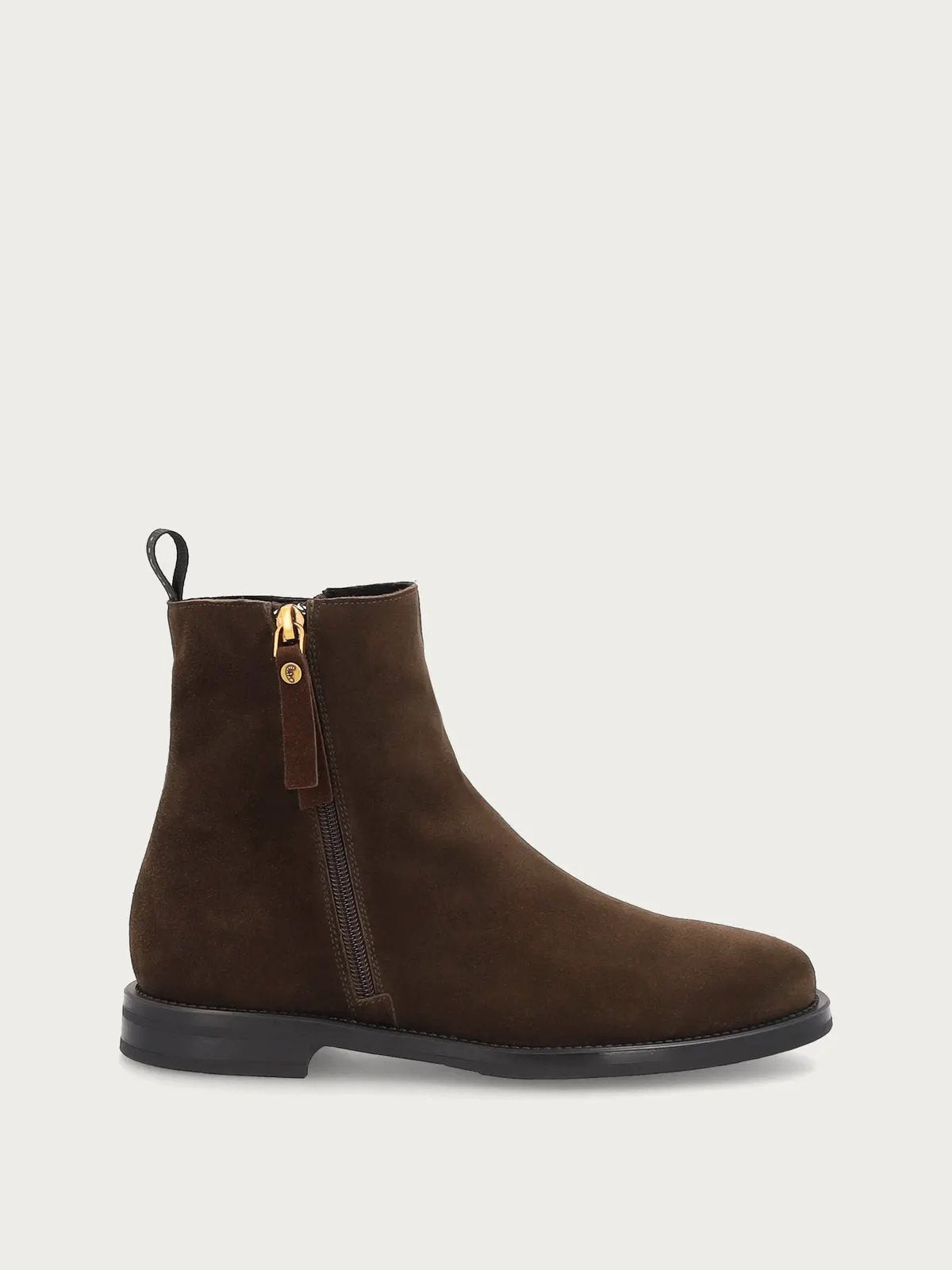 Stivaletti donna in pelle scamosciata marrone con zip - Cacao | FRAU A98C6 - Vista principale