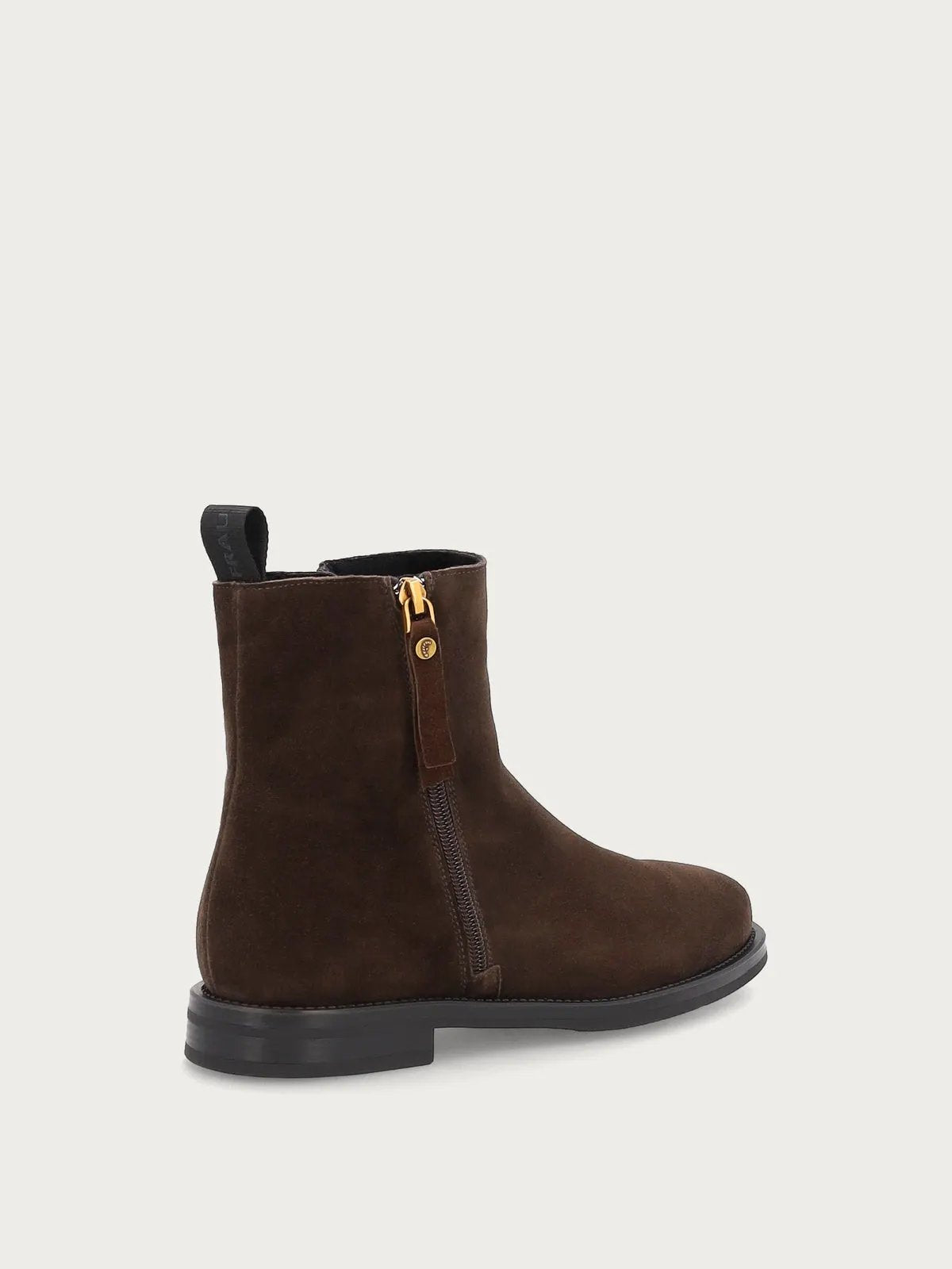 Stivaletti donna in pelle scamosciata marrone con zip - Cacao | FRAU A98C6 - Vista posteriore