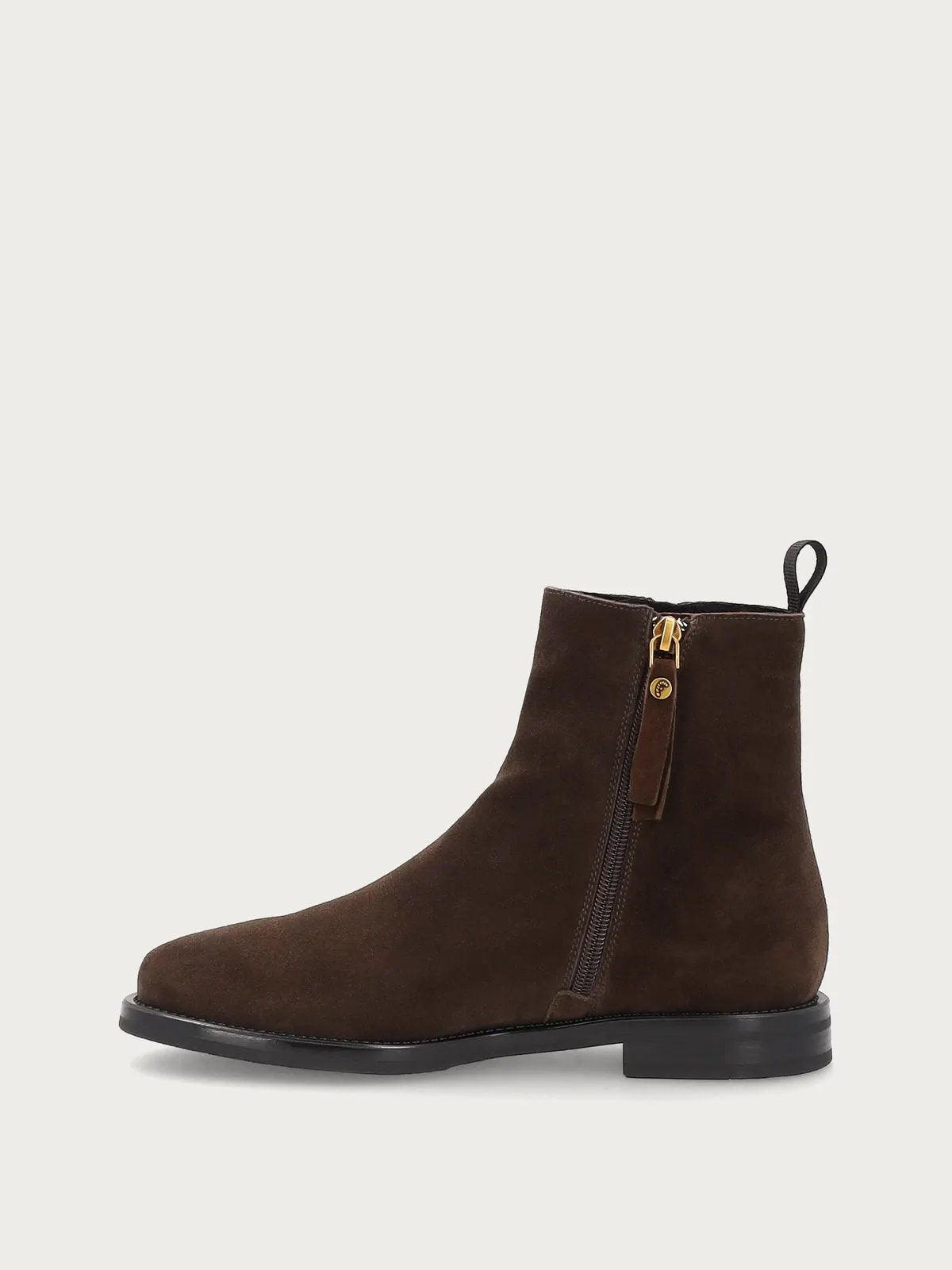 Stivaletti donna in pelle scamosciata marrone con zip - Cacao | FRAU A98C6 - Vista dall'alto