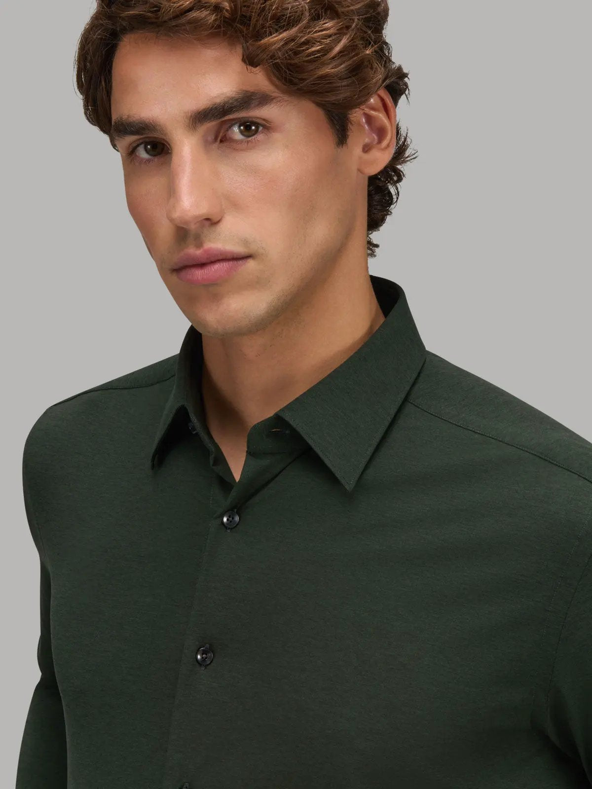 Camicia uomo Xacus Active verde scuro - dettaglio tessuto