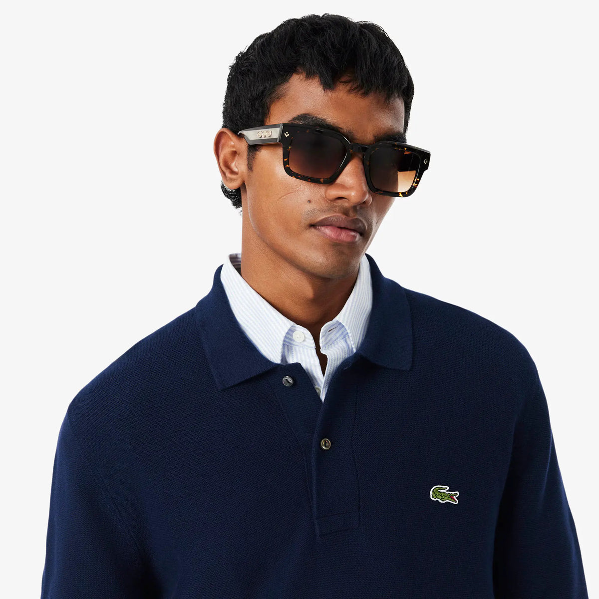 LACOSTE AH9904 166 Polo a maniche lunghe regular fit in maglia by LACOSTE