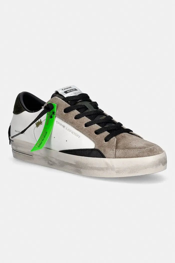 Crime London SK8 DELUXE Sneaker Uomo Bianco Taupe 10105AA9.10 - Vista Laterale