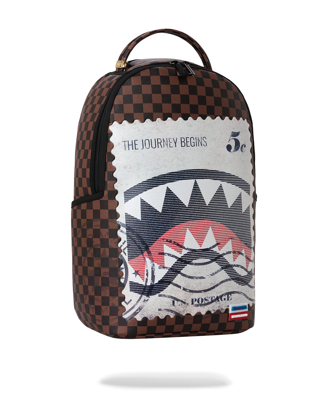 Sprayground USPS Shark Stamp - Vista laterale con tasche