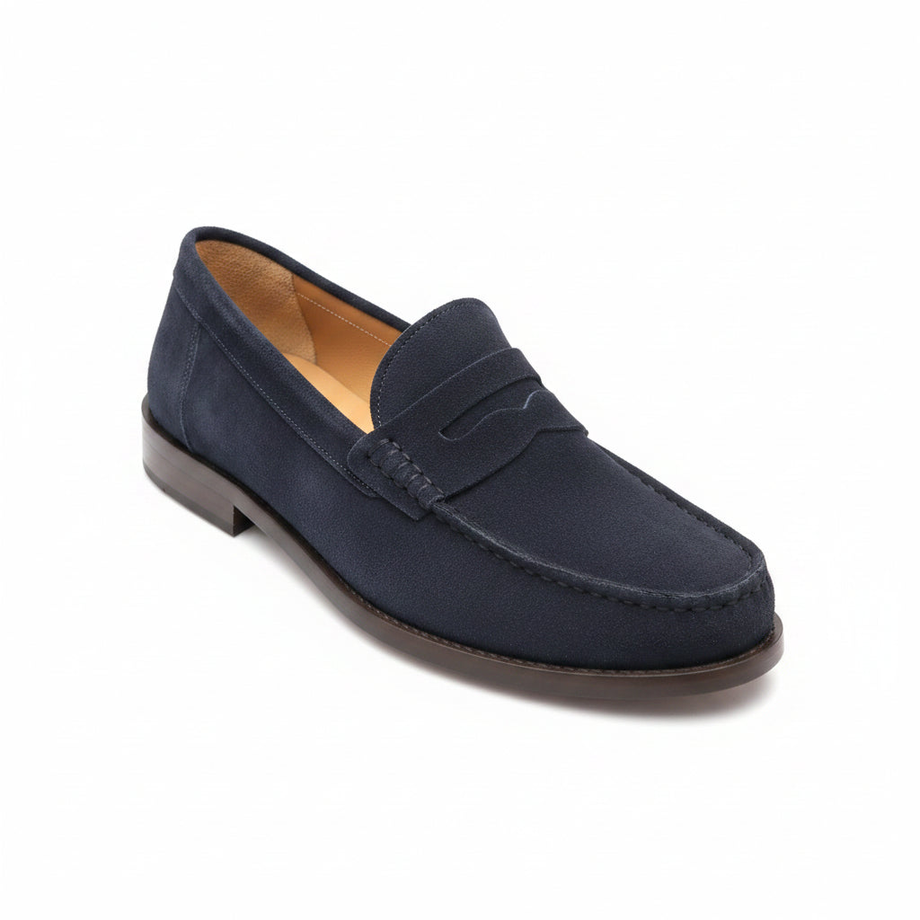 MARECHIARO 1017 SUEDE BLU  LOAFER MOCASSINO F.DO KOSTAS