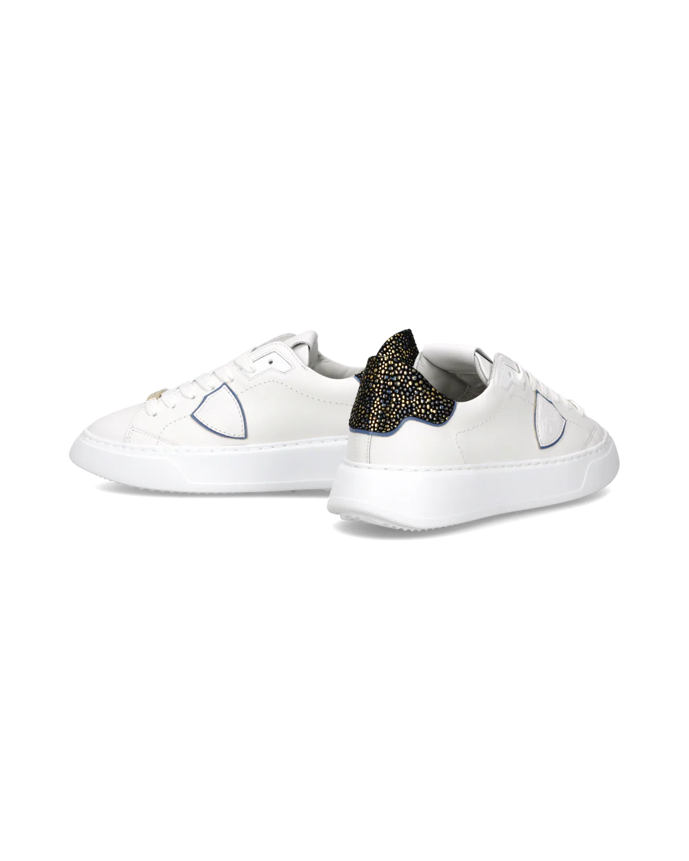 PHILIPPE MODEL BTLD VML2  SNEAKER TEMPLE LOW VEAU METAL LEO BLANC NOIR
