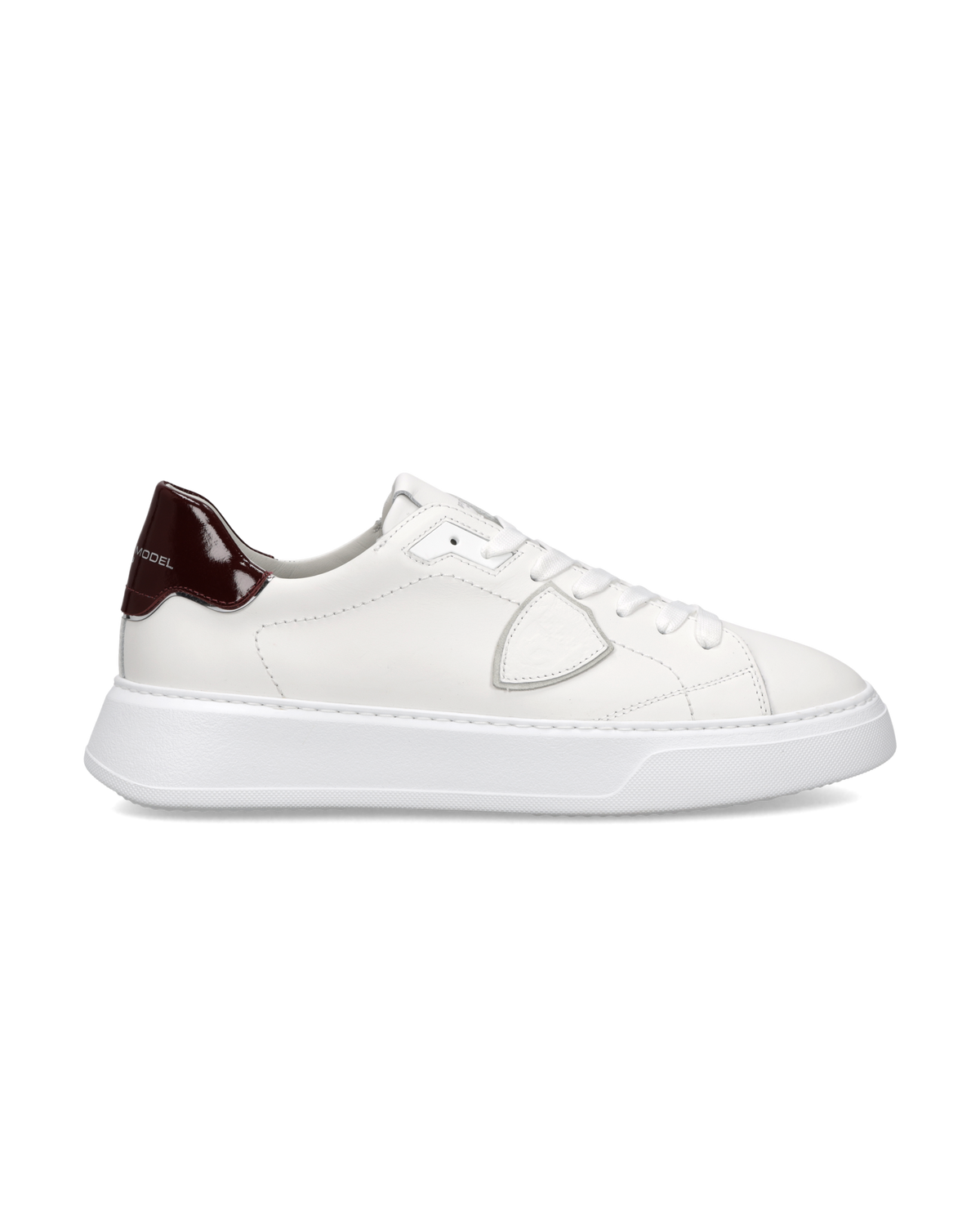 Sneaker Uomo Philippe Model Temple Low BTLU V020 Bianco Bordeaux - Vista principale