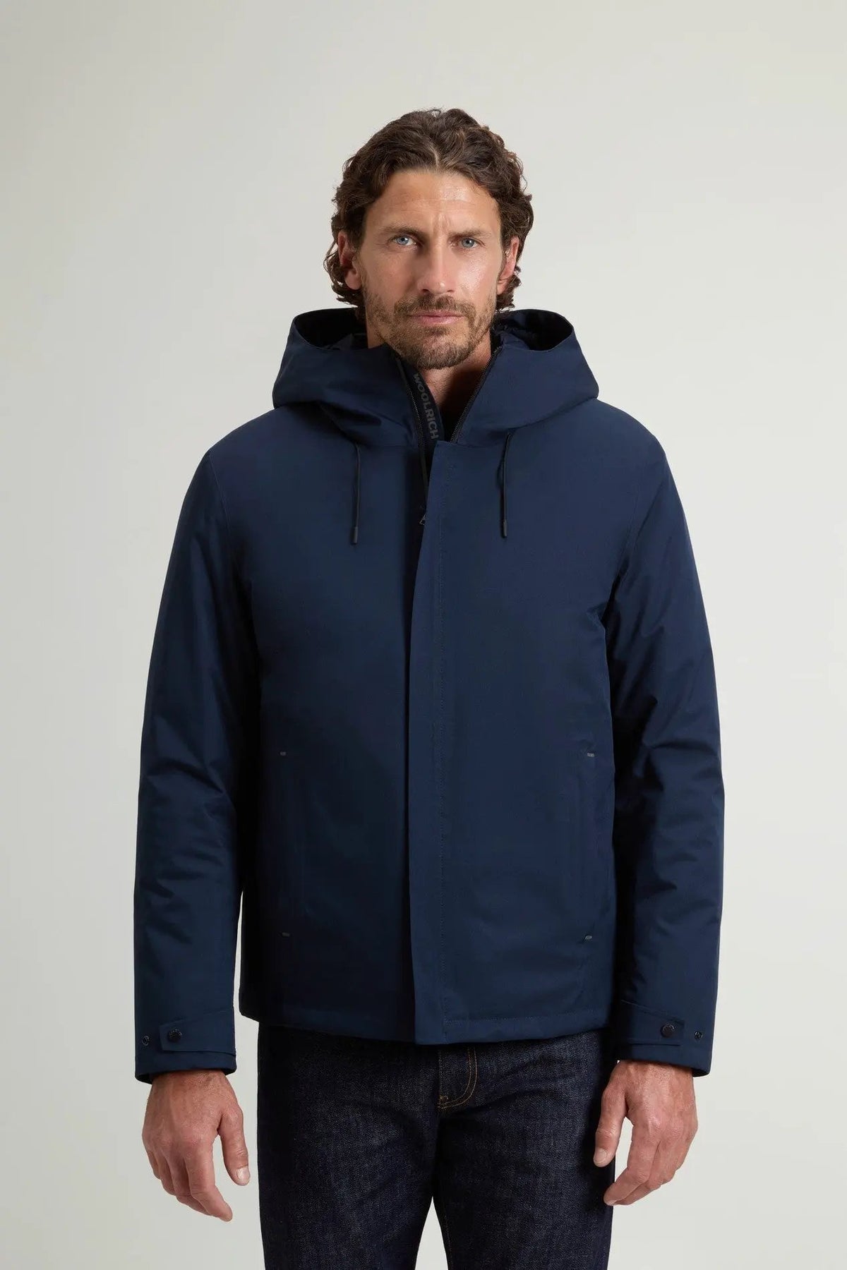 Giacca Woolrich Crestmont 3 in 1 Melton Blue - Vista frontale completa