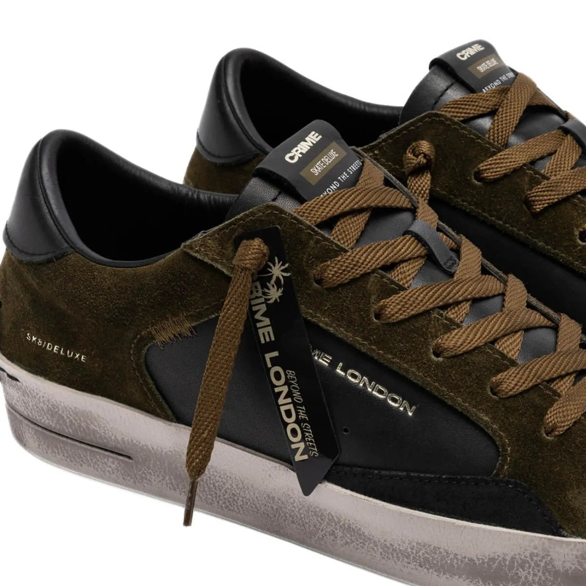 Crime London Sneaker SK8 Deluxe 10107AA.80 Nero Verde - Vista posteriore