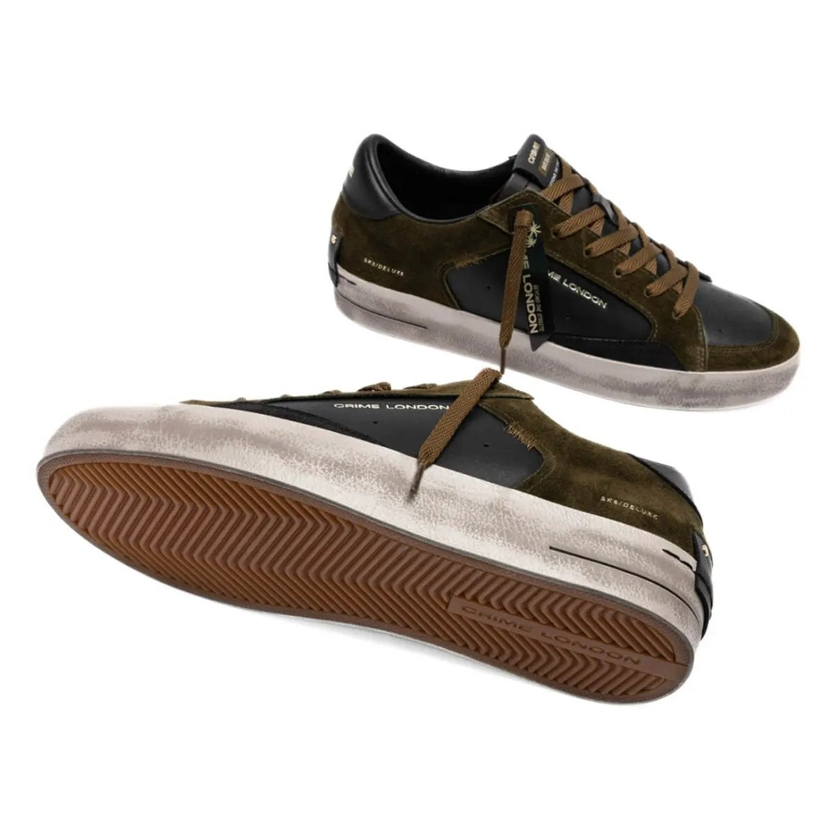 Crime London Sneaker SK8 Deluxe 10107AA.80 Nero Verde - Dettaglio suola