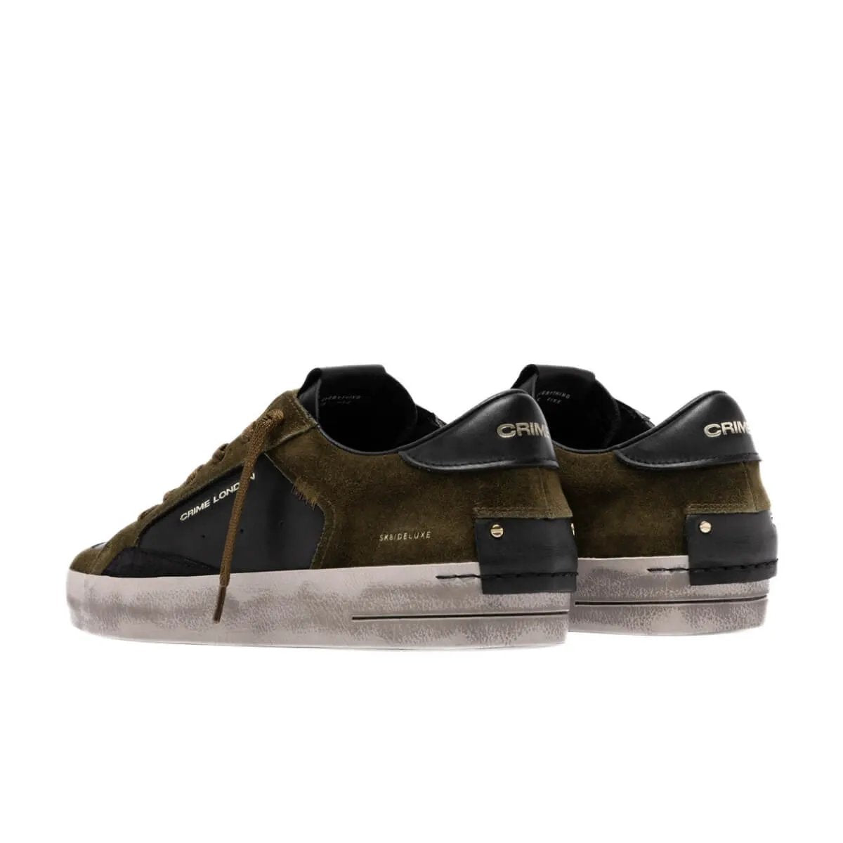 Crime London Sneaker SK8 Deluxe 10107AA.80 Nero Verde - Dettaglio tomaia